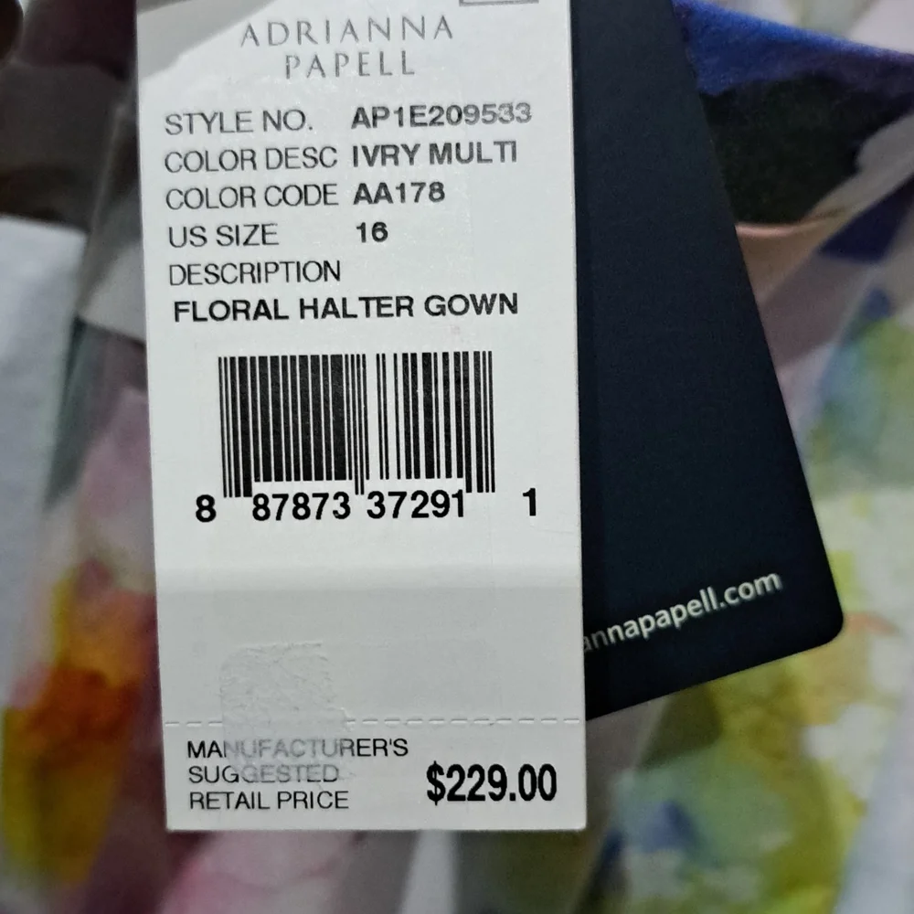 Adrianna Papell Women's Floral Halter Gown - Picture 12 of 15